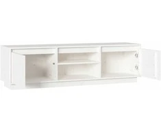 TV staliukas Televizoriaus spintelė, balta, 140x35x40cm, pušies masyvas