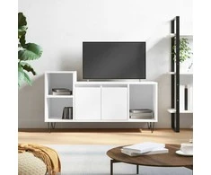TV staliukas Televizoriaus spintelė, balta, 100x35x55cm, mediena, blizgi