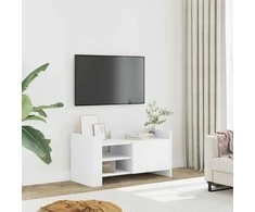 TV staliukas Televizoriaus spintelė, balta, 80x35x40cm, apdirbta mediena