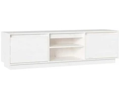 TV staliukas Televizoriaus spintelė, balta, 140x35x40cm, pušies masyvas