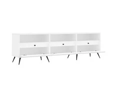 TV staliukas Televizoriaus spintelė, balta, 150x30x44,5cm, apdirbta mediena