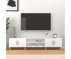 TV staliukas Televizoriaus spintelė, balta, 180x31,5x40cm, apdirbta mediena