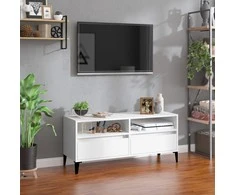 TV staliukas Televizoriaus spintelė, balta, 100x34,5x44,5cm, mediena