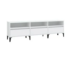 TV staliukas Televizoriaus spintelė, balta, 150x30x44,5cm, apdirbta mediena