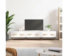TV staliukas Televizoriaus spintelė, balta, 150x36x30cm, apdirbta mediena