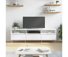 TV staliukas Televizoriaus spintelė, balta, 150x30x44,5cm, apdirbta mediena