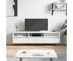 TV staliukas Televizoriaus spintelė, balta, 150x30x44,5cm, apdirbta mediena