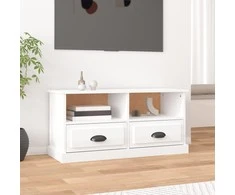 TV staliukas Televizoriaus spintelė, balta, 93x35,5x45cm, mediena, blizgi