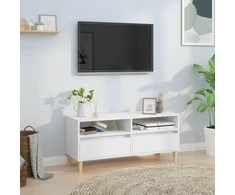 TV staliukas Televizoriaus spintelė, balta, 100x34,5x44,5cm, mediena