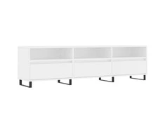 TV staliukas Televizoriaus spintelė, balta, 150x30x44,5cm, apdirbta mediena