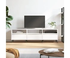 TV staliukas Televizoriaus spintelė, balta, 150x30x44,5cm, apdirbta mediena