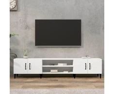 TV staliukas Televizoriaus spintelė, balta, 180x31,5x40cm, apdirbta mediena