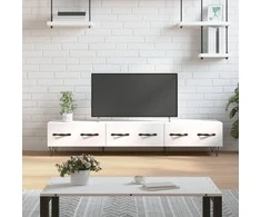 TV staliukas Televizoriaus spintelė, balta, 150x36x30cm, apdirbta mediena
