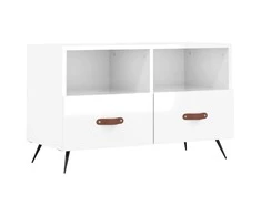 TV staliukas Televizoriaus spintelė, balta, 80x36x50cm, mediena, blizgi