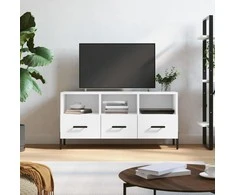 TV staliukas Televizoriaus spintelė, balta, 102x36x50cm, apdirbta mediena