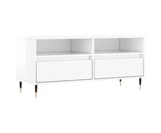 TV staliukas Televizoriaus spintelė, balta, 100x34,5x44,5cm, mediena, blizgi
