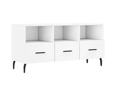 TV staliukas Televizoriaus spintelė, balta, 102x36x50cm, apdirbta mediena