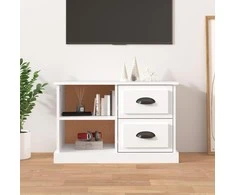 TV staliukas Televizoriaus spintelė, balta, 73x35,5x47,5cm, apdirbta mediena
