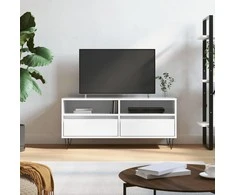 TV staliukas Televizoriaus spintelė, balta, 100x34,5x44,5cm, mediena, blizgi