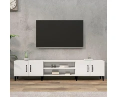 TV staliukas Televizoriaus spintelė, balta, 180x31,5x40cm, mediena, blizgi