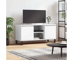 TV staliukas Televizoriaus spintelė, balta, 104x35x50cm, apdirbta mediena