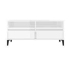 TV staliukas Televizoriaus spintelė, balta, 100x34,5x44,5cm, mediena, blizgi