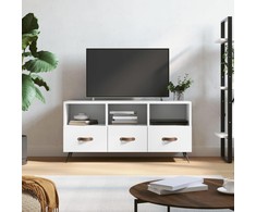 TV staliukas Televizoriaus spintelė, balta, 102x36x50cm, apdirbta mediena