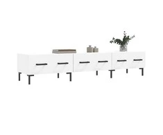 TV staliukas Televizoriaus spintelė, balta, 150x36x30cm, apdirbta mediena