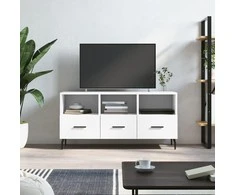 TV staliukas Televizoriaus spintelė, balta, 102x36x50cm, apdirbta mediena