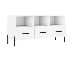 TV staliukas Televizoriaus spintelė, balta, 102x36x50cm, apdirbta mediena