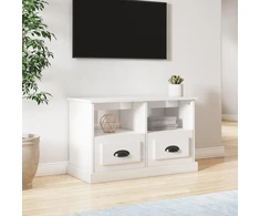 TV staliukas Televizoriaus spintelė, balta, 80x35x50cm, mediena, blizgi