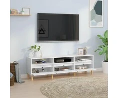 TV staliukas Televizoriaus spintelė, balta, 150x30x44,5cm, apdirbta mediena