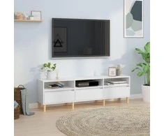 TV staliukas Televizoriaus spintelė, balta, 150x30x44,5cm, apdirbta mediena