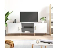 TV staliukas Televizoriaus spintelė, balta, 150x30x50cm, apdirbta mediena