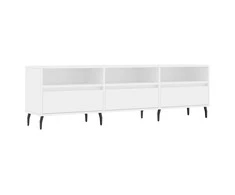TV staliukas Televizoriaus spintelė, balta, 150x30x44,5cm, apdirbta mediena