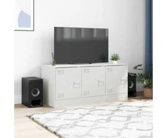 TV staliukas Televizoriaus spintelė, baltos spalvos, 99x39x44cm, plienas