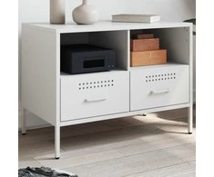 TV staliukas Televizoriaus spintelė, baltos spalvos, 68x39x50,5cm, plienas