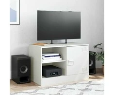 TV staliukas Televizoriaus spintelė, baltos spalvos, 67x39x44cm, plienas