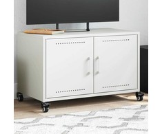TV staliukas Televizoriaus spintelė, baltos spalvos, 68x39x43,5cm, plienas