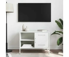 TV staliukas Televizoriaus spintelė, baltos spalvos, 68x39x50,5cm, plienas