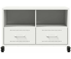 TV staliukas Televizoriaus spintelė, baltos spalvos, 68x39x43,5cm, plienas