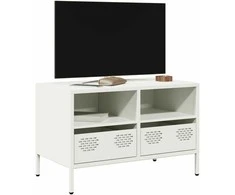 TV staliukas Televizoriaus spintelė, baltos, 68x39x43,5cm, plienas