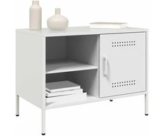 TV staliukas Televizoriaus spintelė, baltos spalvos, 68x39x50,5cm, plienas