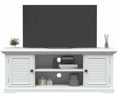 TV staliukas Televizoriaus spintelė, baltos spalvos, 110x30x41cm, mediena