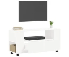 TV staliukas Televizoriaus spintelė, baltos spalvos, 102x34,5x43cm, mediena