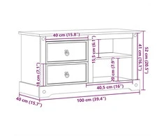TV staliukas Televizoriaus spintelė Corona, 100x40x52cm, pušies masyvas