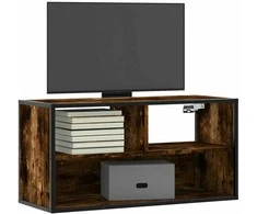 TV staliukas Televizoriaus spintelė, dūminė, 80x31x39,5cm, mediena/metalas
