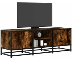 TV staliukas Televizoriaus spintelė, dūminė, 120x35x41cm, mediena ir metalas