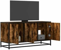 TV staliukas Televizoriaus spintelė, dūminė, 100x35x50cm, mediena ir metalas
