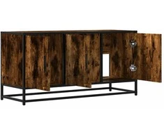 TV staliukas Televizoriaus spintelė, dūminė, 100x35x50cm, mediena ir metalas